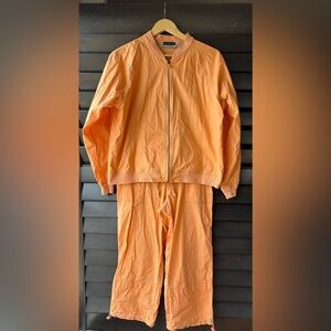 Oleg Cassini Sport Medium Cargo Pants Jacket Matching Set Orange